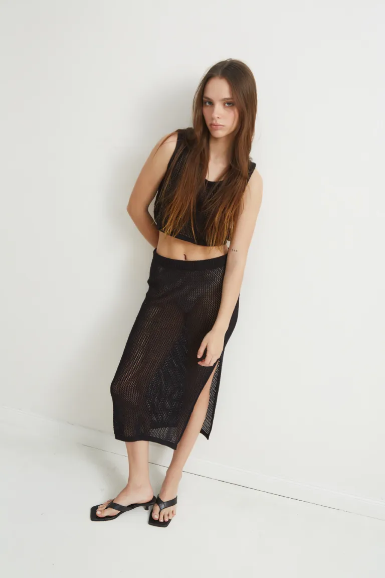 Falda tejida con abertura lateral - Diseño elegante y versátil de Audaz en Faldas para argentina