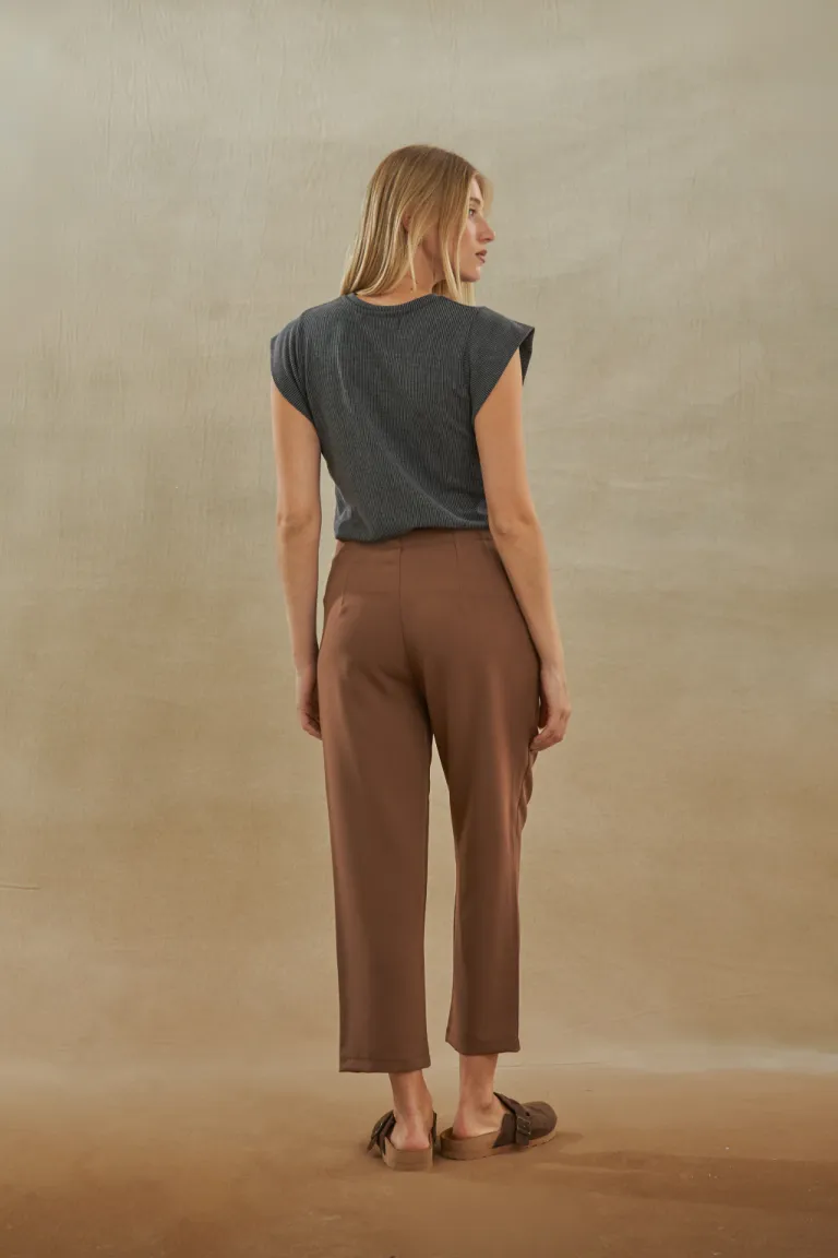 Pantalón recto de vestir en tono marrón para mujer de Apricot en Pantalones para argentina