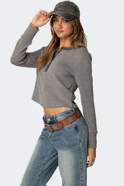 Top henley textura waffle de Edikted en Tops para argentina