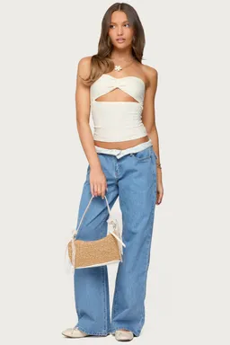 Top tejido strapless calado de Edikted en Tops para argentina