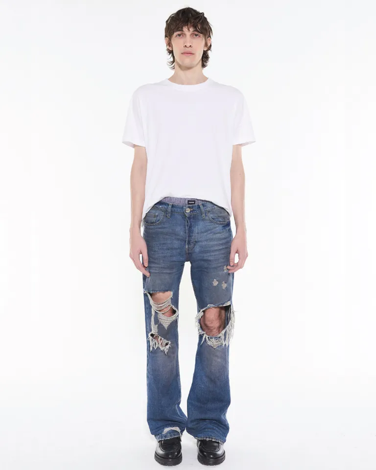 Pantalones de mezclilla con rasgaduras y desgaste de Ay Not Dead en Pantalones para argentina