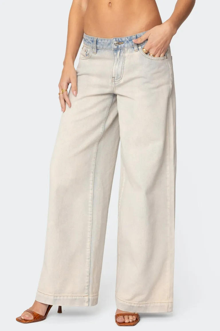 Jeans pierna ancha lavado rhiannon de Edikted en Pantalones para argentina