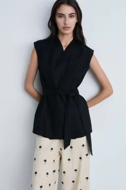 Pantalón recto bordado de Mango en Pantalones para argentina