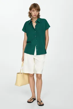 Camisa lyocell manga corta de Mango en Camisas para argentina
