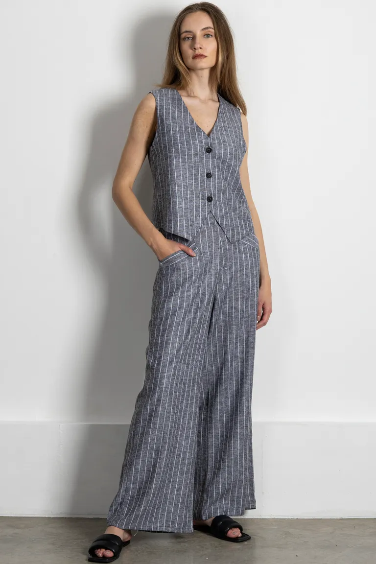 Chaleco lino gris estilo sastre para mujer de Kill en Chalecos para argentina