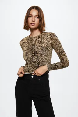 Remera manga larga estampada de Mango en Remeras para argentina