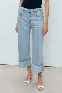 Jean wideleg bajo dobladillo de Mango en Pantalones para argentina