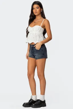 Shorts denim siobhan tiro medio de Edikted en Shorts para argentina