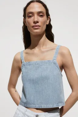 Crop top vaquero de Mango en Tops para argentina