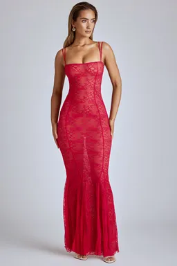Vestido largo sirena rojo cereza de Oh Polly en Vestidos para argentina