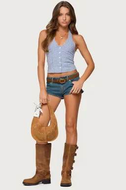 Top halter gingham evan de Edikted en Tops para argentina