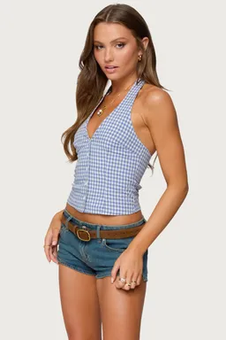 Top halter gingham evan de Edikted en Tops para argentina