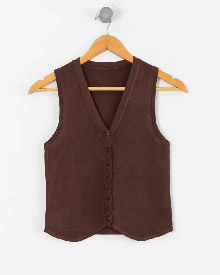 Chaleco sin mangas con cierre de botones para mujer, prenda premium y exclusiva de Sky en Chalecos para argentina