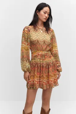 Vestido estampado con aberturas de Mango en Vestidos para argentina