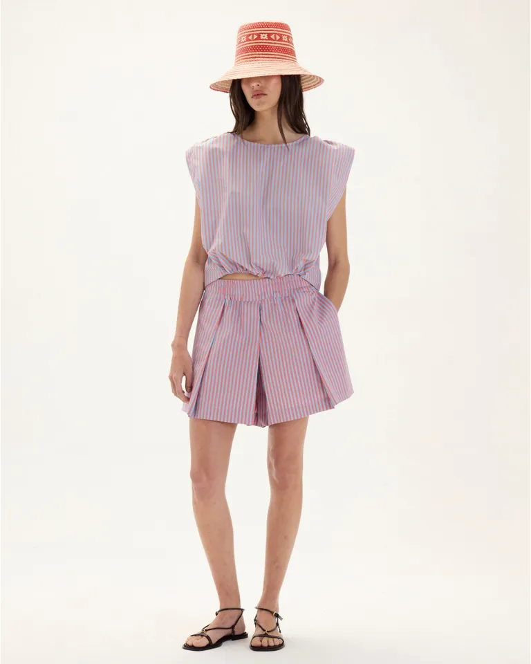 Top con mangas caídas y efecto globo en la cintura con elástico inferior de Blue Sheep en Tops para argentina