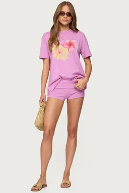 Remera estampada fleur hibiscus de Edikted en Remeras para argentina