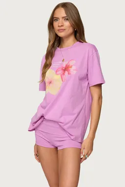 Remera estampada fleur hibiscus de Edikted en Remeras para argentina