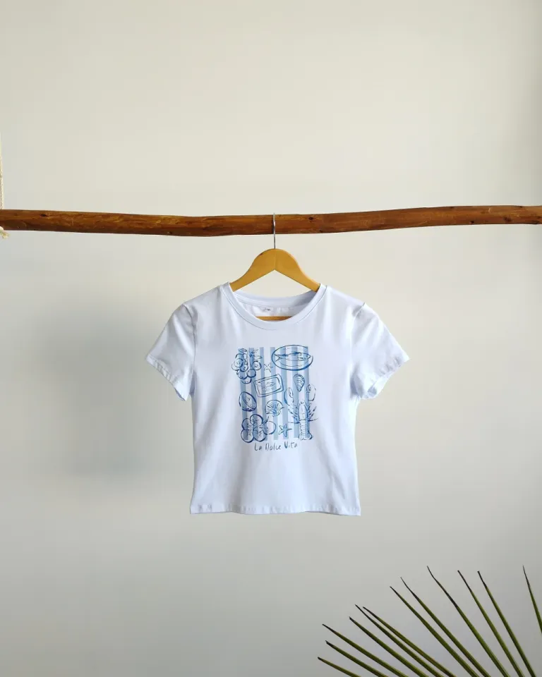 Remera básica de algodón con estampado gráfico para mujer de Lemmon en Remeras para argentina