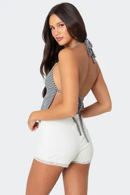 Top gingham espalda descubierta charmaine de Edikted en Tops para argentina