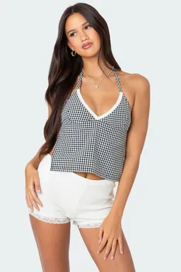 Top gingham espalda descubierta charmaine de Edikted en Tops para argentina