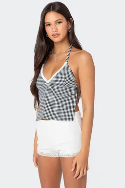 Top gingham espalda descubierta charmaine de Edikted en Tops para argentina