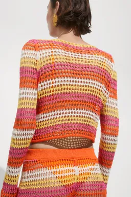 Jersey crochet combinado de Mango en Buzos y Sweaters para argentina