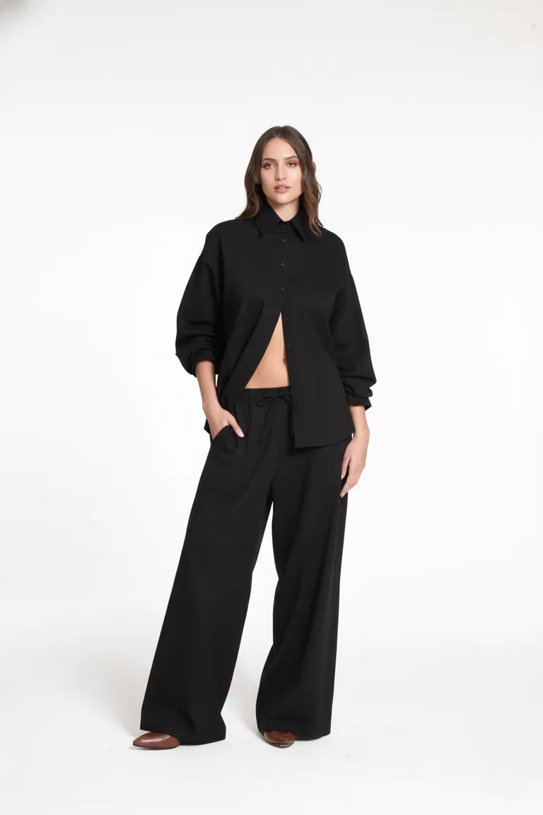 Pantalón de Lino Negro para Mujer - Diseño Moderno y Versátil de Justaosadia en Pantalones para argentina