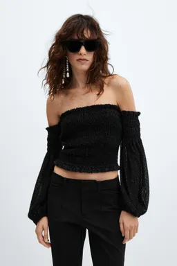 Blusa lúrex hombros descubiertos de Mango en Blusas para argentina