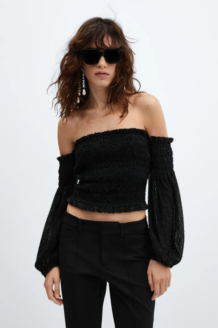 Blusa lúrex hombros descubiertos de Mango en Blusas para argentina