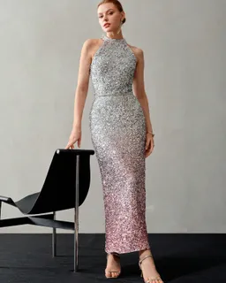 Vestido halter lentejuelas degradé de Motf en Vestidos para argentina