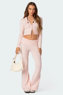 Pantalón tejido desiree tiro bajo de Edikted en Pantalones para argentina
