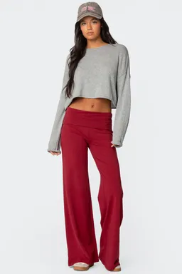 Pantalón pierna ancha doblez de Edikted en Pantalones para argentina