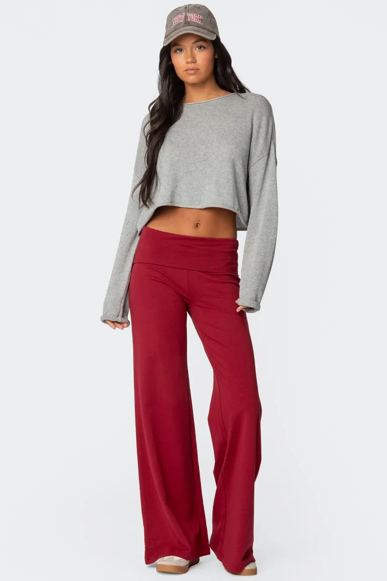 Pantalón pierna ancha doblez de Edikted en Pantalones para argentina