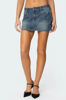 Minifalda denim tachas ruari de Edikted en Shorts para argentina