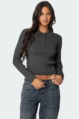 Top mollie tejido ribbed con cuello de Edikted en Tops para argentina