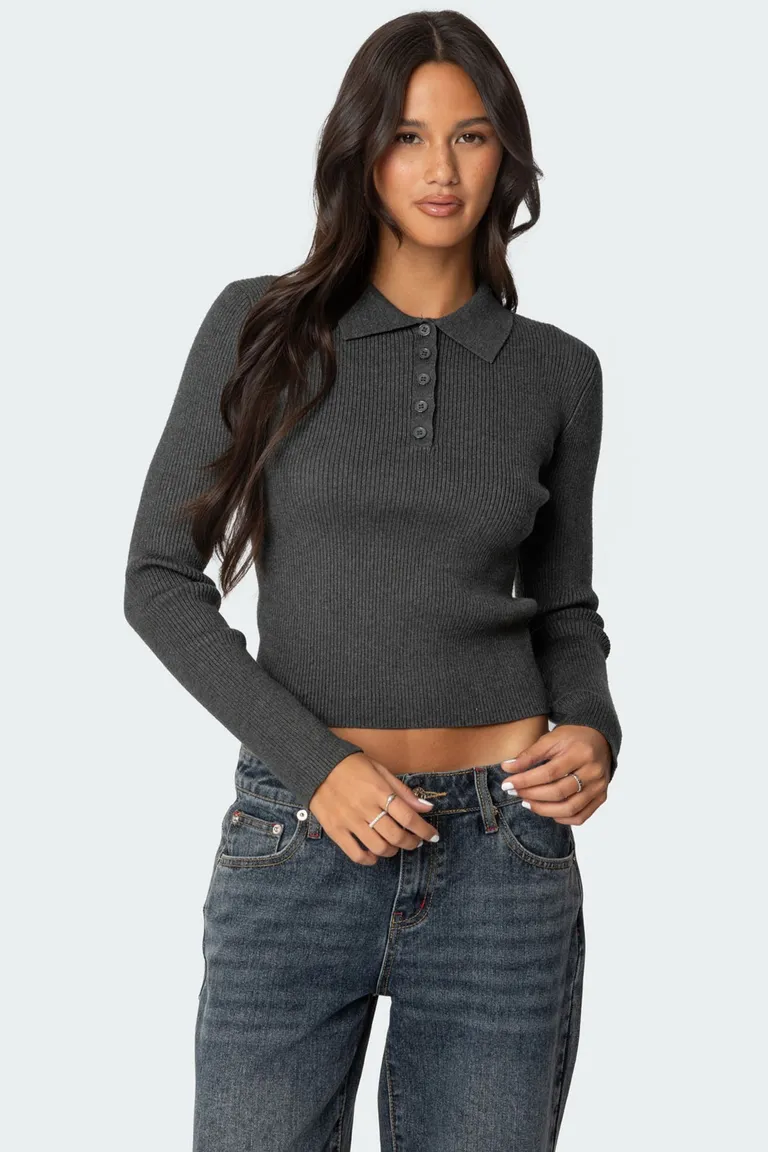 Top mollie tejido ribbed con cuello de Edikted en Tops para argentina