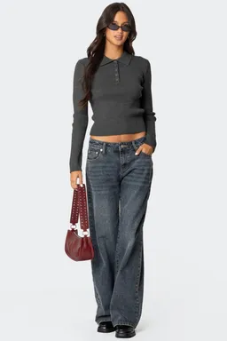 Top mollie tejido ribbed con cuello de Edikted en Tops para argentina