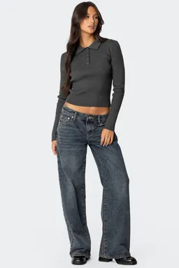 Top mollie tejido ribbed con cuello de Edikted en Tops para argentina