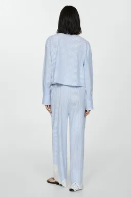 Pantalón rayas con bordado de Mango en Pantalones para argentina