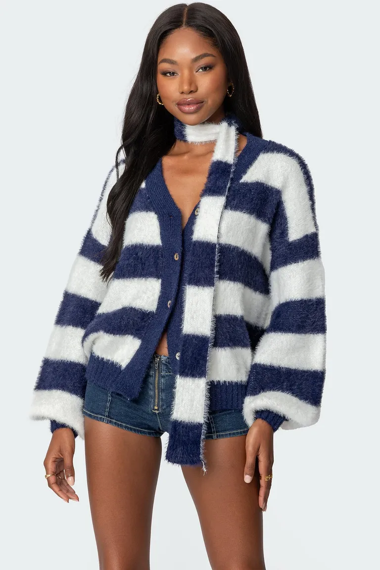 Cardigan tejido rayado dos piezas de Edikted en Buzos y Sweaters para argentina