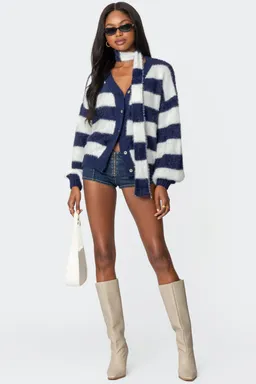 Cardigan tejido rayado dos piezas de Edikted en Buzos y Sweaters para argentina