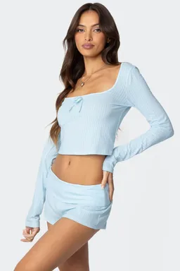 Top lucilla acanalado escote amplio de Edikted en Tops para argentina