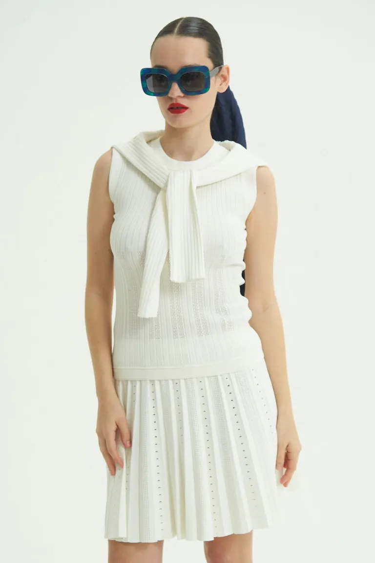 Falda de viscosa triet con efecto plisado y cintura elástica para un estilo elegante y casual de Las Pepas en Faldas para argentina
