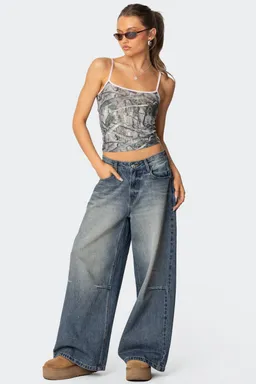 Musculosa camuflada contrastante de Edikted en Tops para argentina