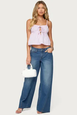 Jeans linden tiro bajo anchos de Edikted en Pantalones para argentina