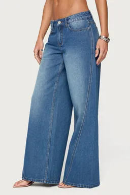 Jeans linden tiro bajo anchos de Edikted en Pantalones para argentina