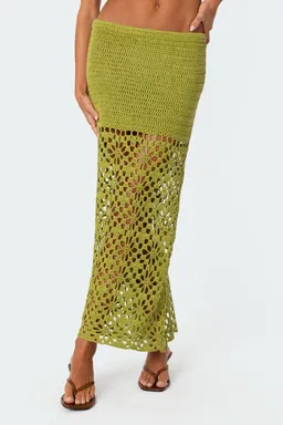 Falda maxi crochet con abertura de Edikted en Faldas para argentina