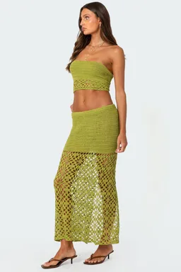 Falda maxi crochet con abertura de Edikted en Faldas para argentina
