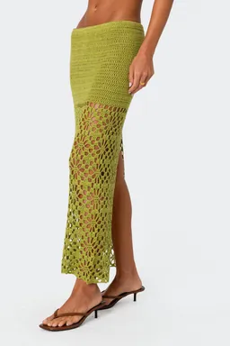 Falda maxi crochet con abertura de Edikted en Faldas para argentina