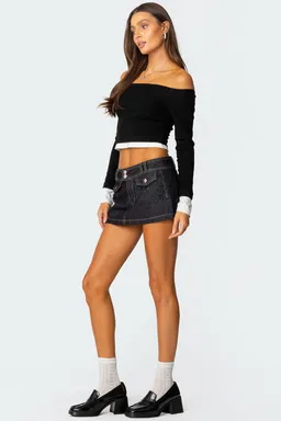 Mini falda pantalón denim rae de Edikted en Shorts para argentina